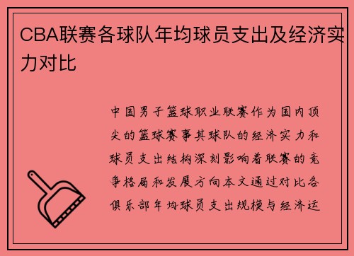 CBA联赛各球队年均球员支出及经济实力对比